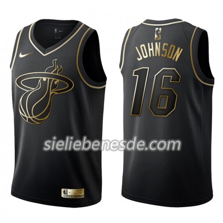 Herren NBA Miami Heat Trikot James Johnson 16 Nike Schwarz Golden Edition Swingman
